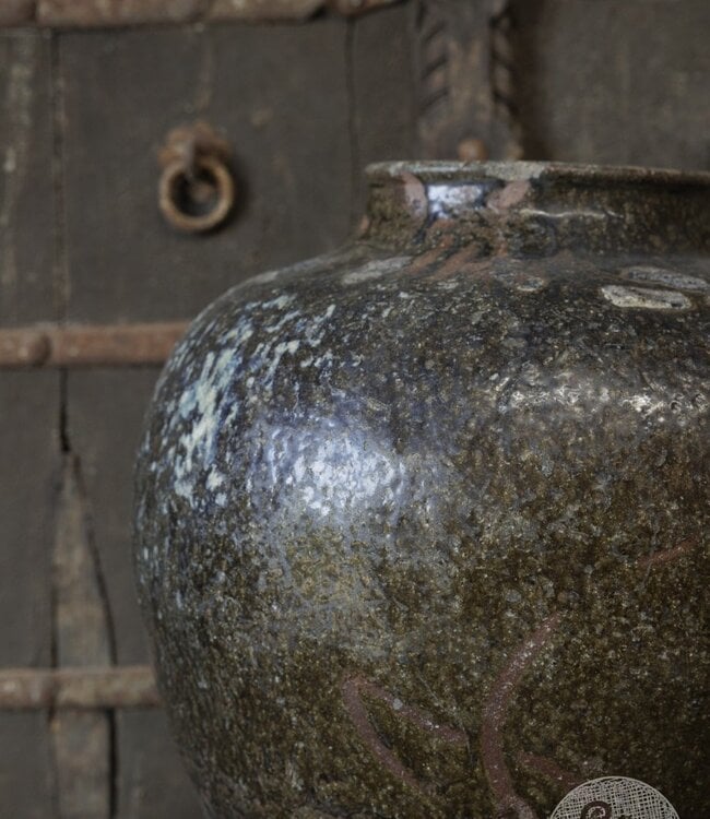 Be-Uniq Oude Zoutpot | Donker | China | H45 x D44 cm
