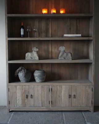 Rene Houtman Boekenkast Elm | Elmwood Finish | H220xB160xD40 cm