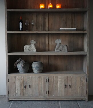 Rene Houtman Boekenkast Elm | Elmwood Finish | H220xB160xD40 cm