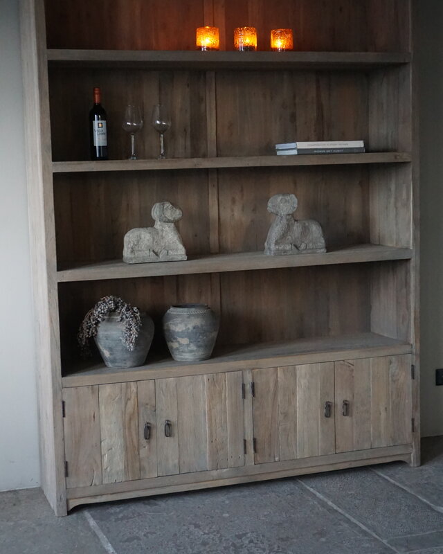 Rene Houtman Boekenkast Elm | Elmwood Finish | H220xB160xD40 cm