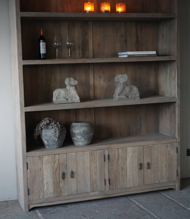 Rene Houtman Boekenkast Elm | Elmwood Finish | H220xB160xD40 cm