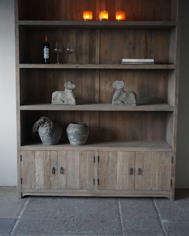 Rene Houtman Boekenkast Elm | Elmwood Finish | H220xB160xD40 cm