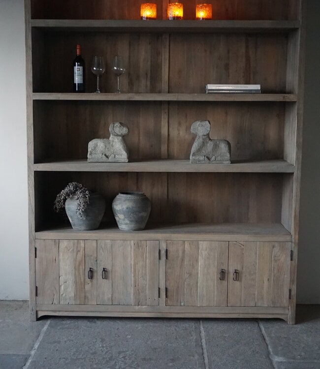 Rene Houtman Boekenkast Elm | Elmwood Finish | H220xB160xD40 cm