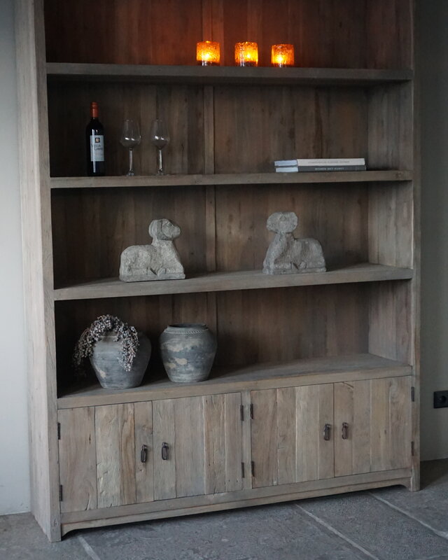 Rene Houtman Boekenkast Elm | Elmwood Finish | H220xB160xD40 cm