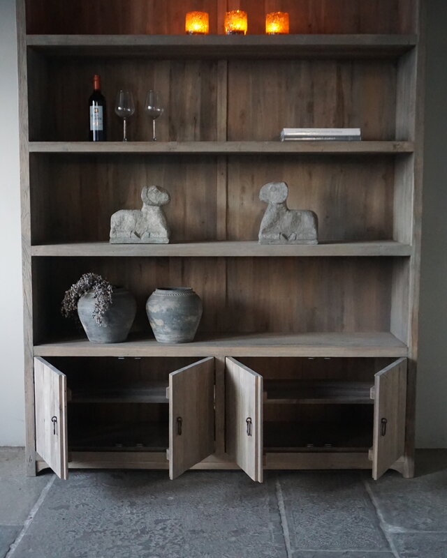 Rene Houtman Boekenkast Elm | Elmwood Finish | H220xB160xD40 cm