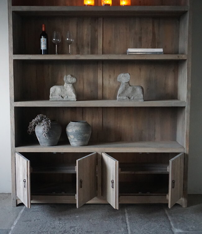 Rene Houtman Boekenkast Elm | Elmwood Finish | H220xB160xD40 cm