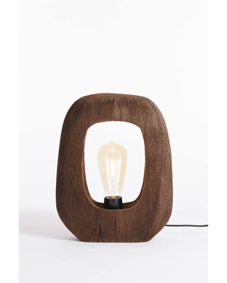 Light&Living Tafellamp Kelafo | Hout | Chocolade Bruin | H30 cm