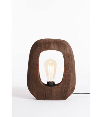 Light&Living Tafellamp Kelafo | Hout | Chocolade Bruin | H30 cm
