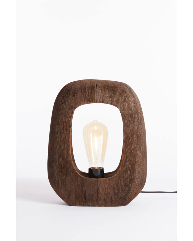Light&Living Tafellamp Kelafo | Hout | Chocolade Bruin | H30 cm