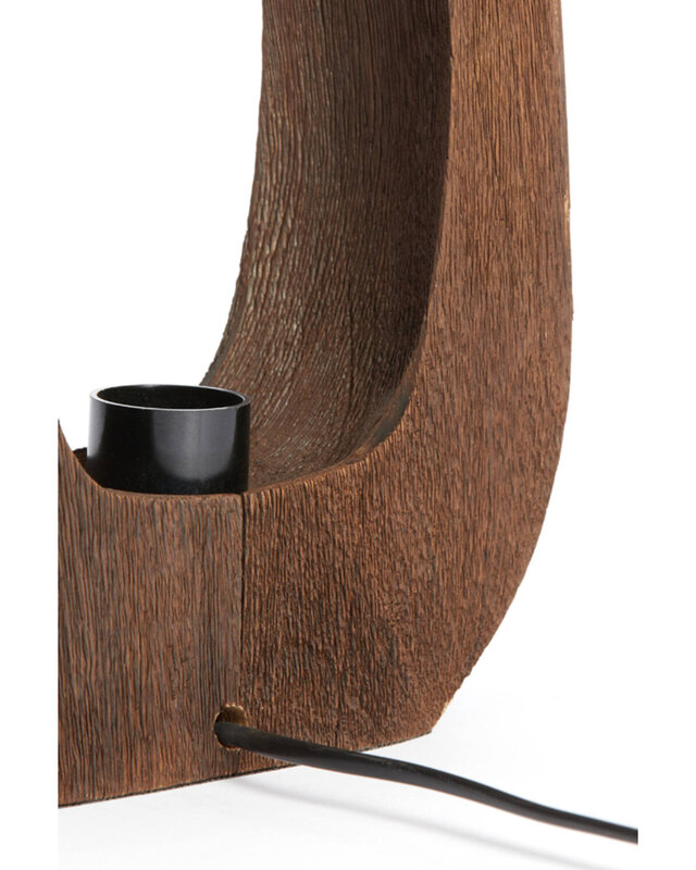Light&Living Tafellamp Kelafo | Hout | Chocolade Bruin | H30 cm