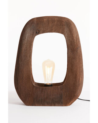 Light&Living Tafellamp Kelafo | Hout | Chocolade Bruin | H40 cm