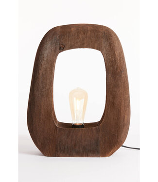 Light&Living Tafellamp Kelafo | Hout | Chocolade Bruin | H40 cm