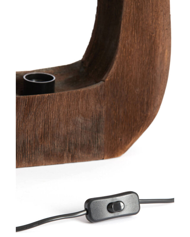 Light&Living Tafellamp Kelafo | Hout | Chocolade Bruin | H40 cm