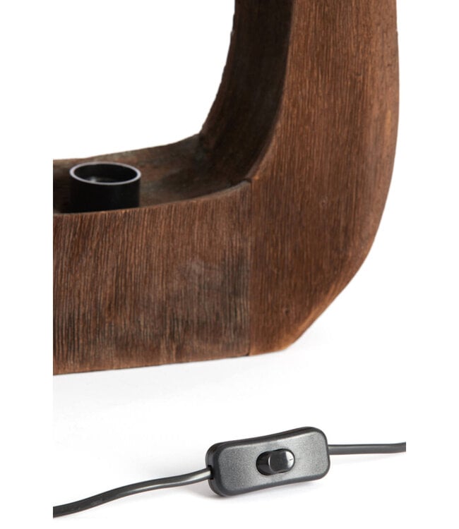 Light&Living Tafellamp Kelafo | Hout | Chocolade Bruin | H40 cm