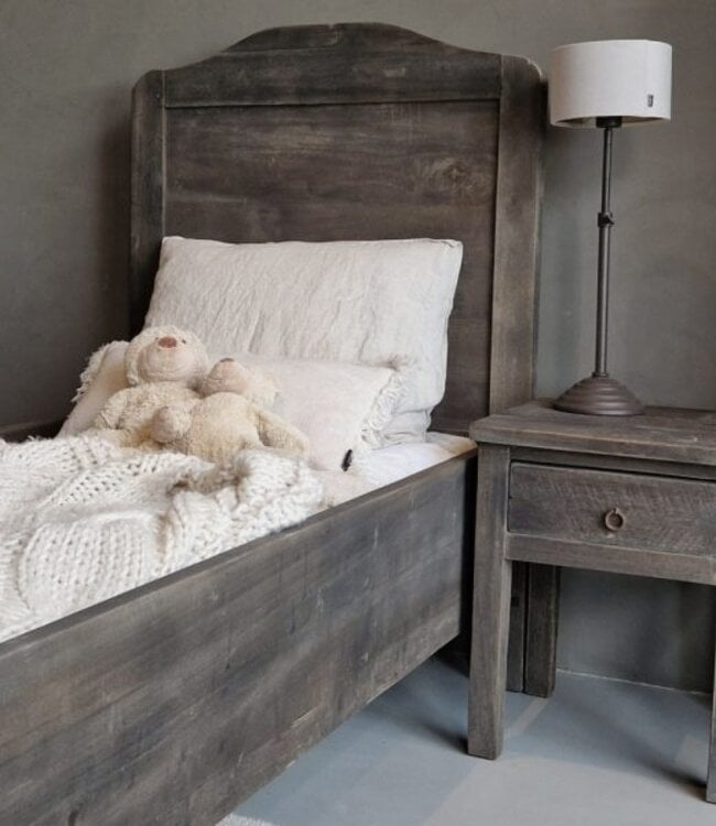Luksa Home Collection Bed Loetje | Antique Grey | 80x180 cm