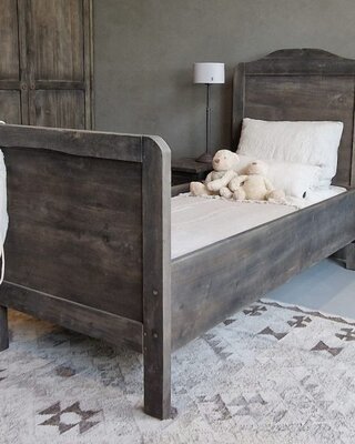 Luksa Home Collection Bed Loetje | Antique Grey | 90x200 cm