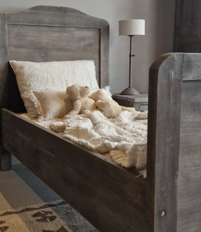 Luksa Home Collection Bed Loetje | Antique Grey | 90x200 cm