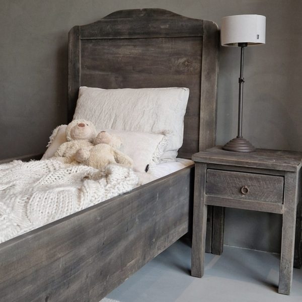 Luksa Home Collection Bed Loetje | Antique Grey | 90x200 cm