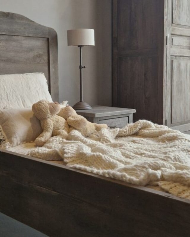 Luksa Home Collection Bed Loetje | Antique Grey | 90x200 cm