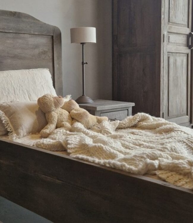 Luksa Home Collection Bed Loetje | Antique Grey | 90x200 cm