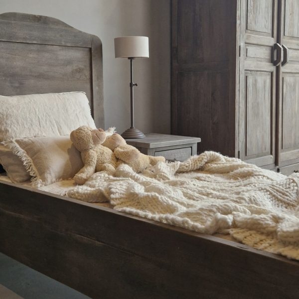 Luksa Home Collection Bed Loetje | Antique Grey | 90x200 cm