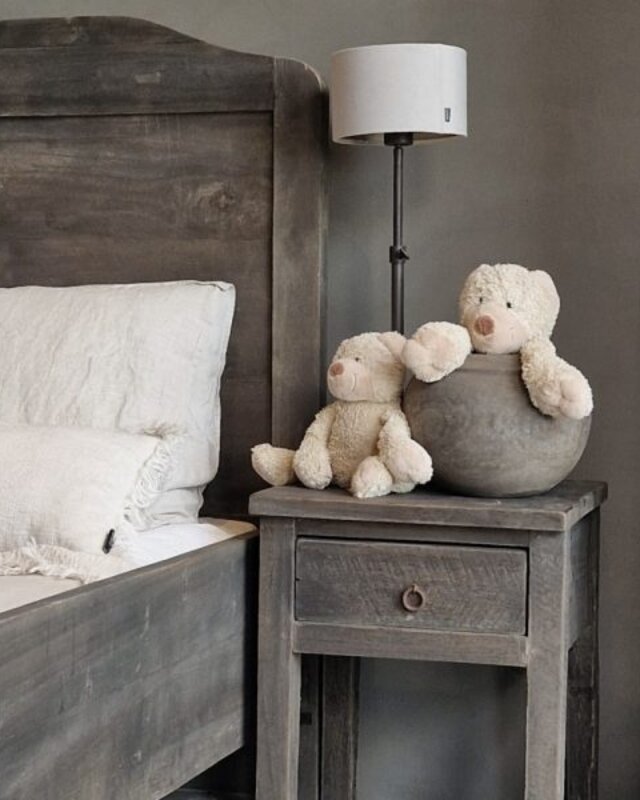 Luksa Home Collection Bed Loetje | Antique Grey | 90x200 cm