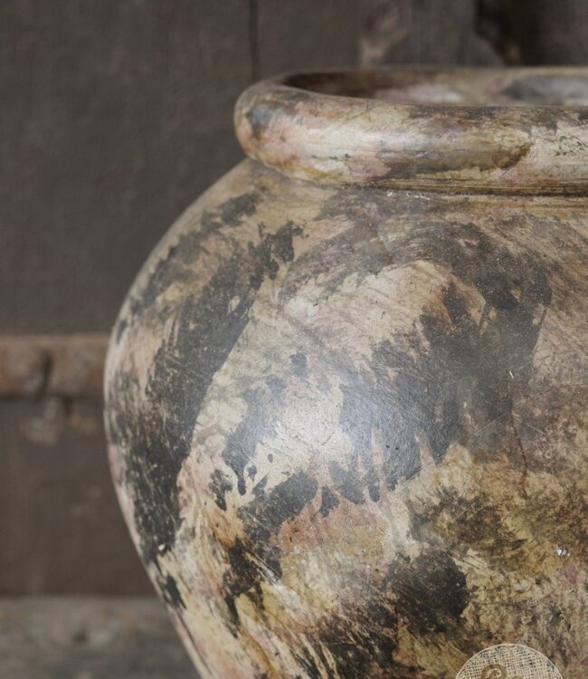 Be-Uniq Oude Verweerde Pot | Indonesie | H26 x D30 cm