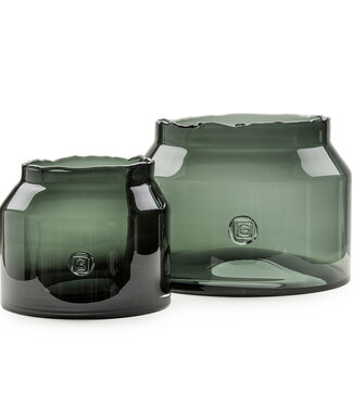 Gommaire Vaas Matilda | Grijs Glas |  H21 x Ø25 cm