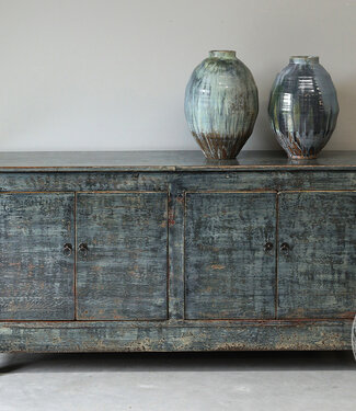 Be-Uniq Oud Dressoir | Blauw | H85 x B168 x D46 cm