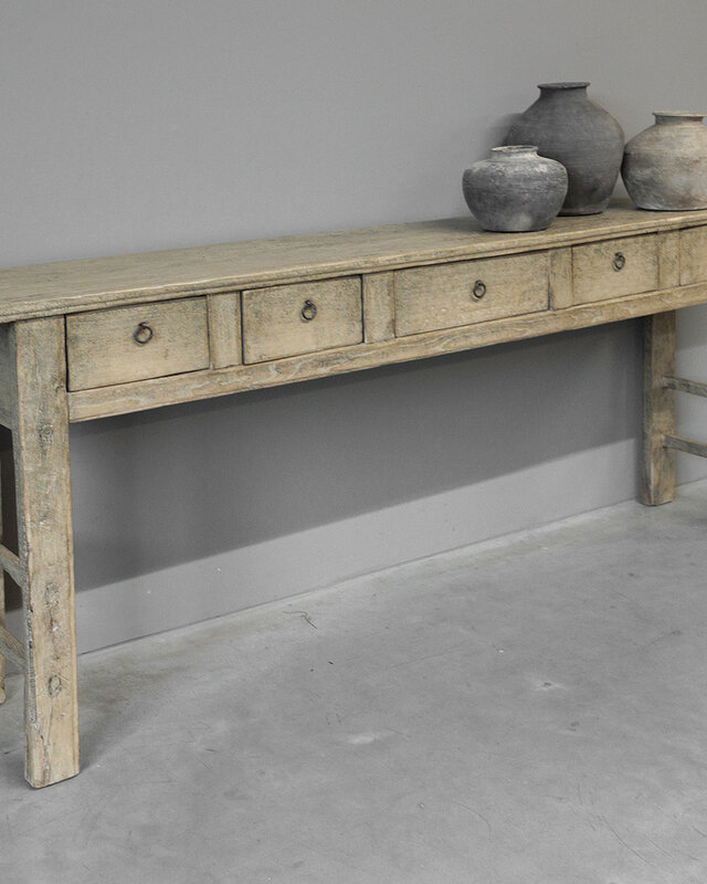 Be-Uniq Oude Wandtafel | 5 Lades | H85 x B209 x D36 cm