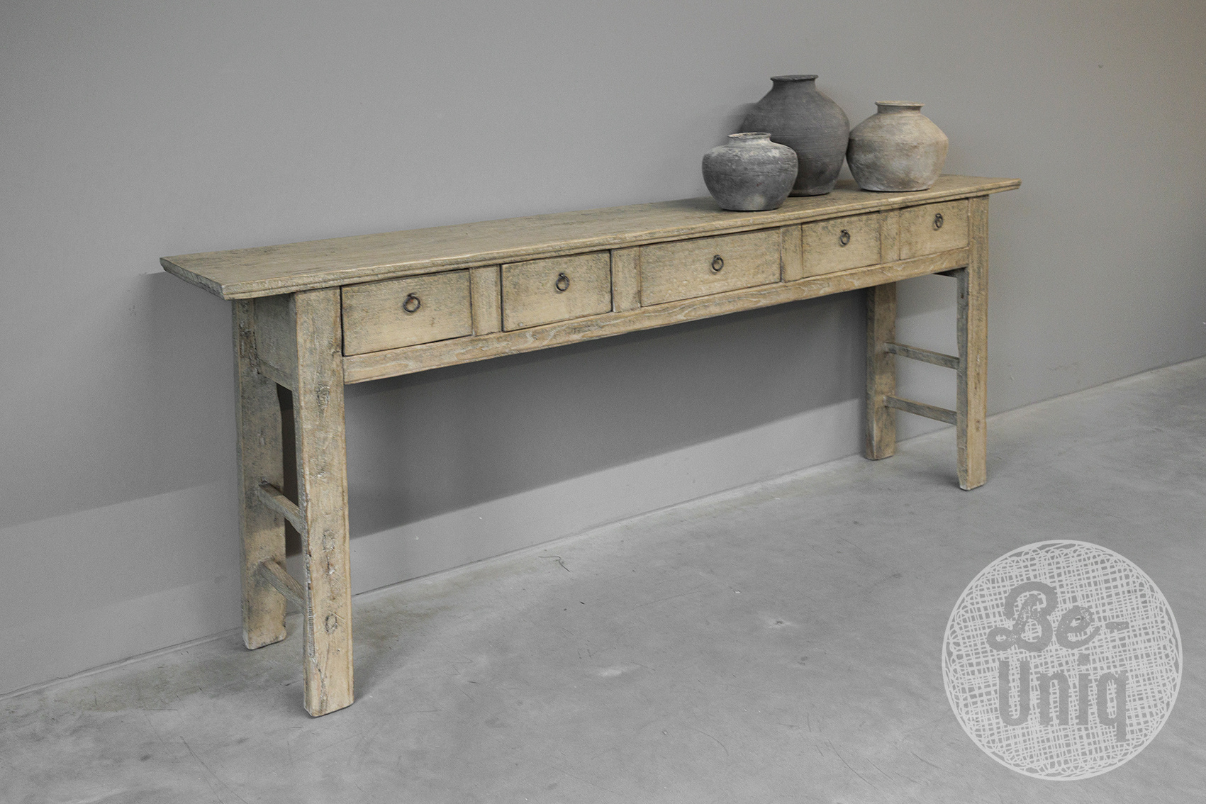Be-Uniq Oude Wandtafel | 5 Lades | H85 x B209 x D36 cm