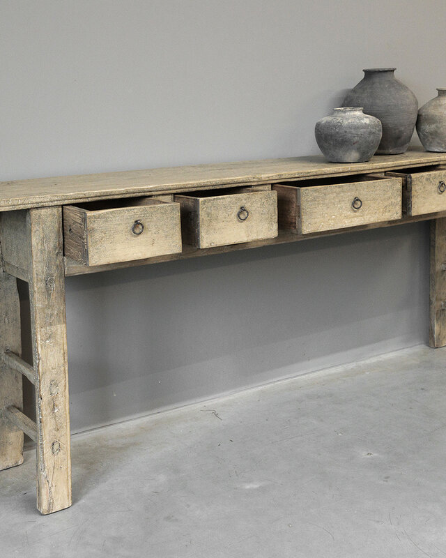 Be-Uniq Oude Wandtafel | 5 Lades | H85 x B209 x D36 cm