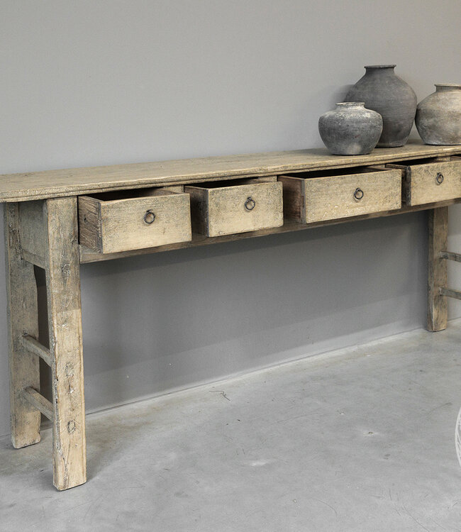 Be-Uniq Oude Wandtafel | 5 Lades | H85 x B209 x D36 cm