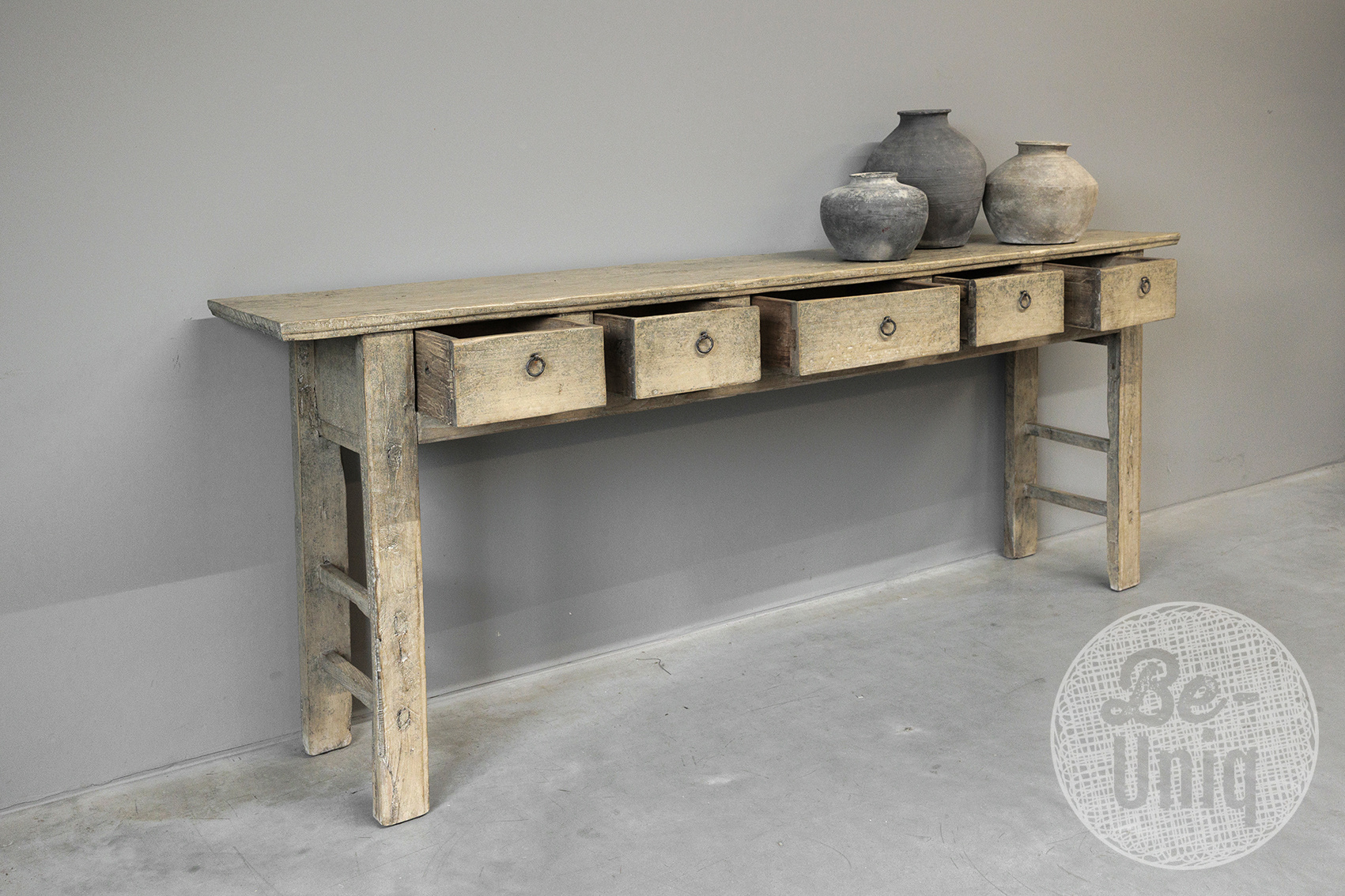 Be-Uniq Oude Wandtafel | 5 Lades | H85 x B209 x D36 cm