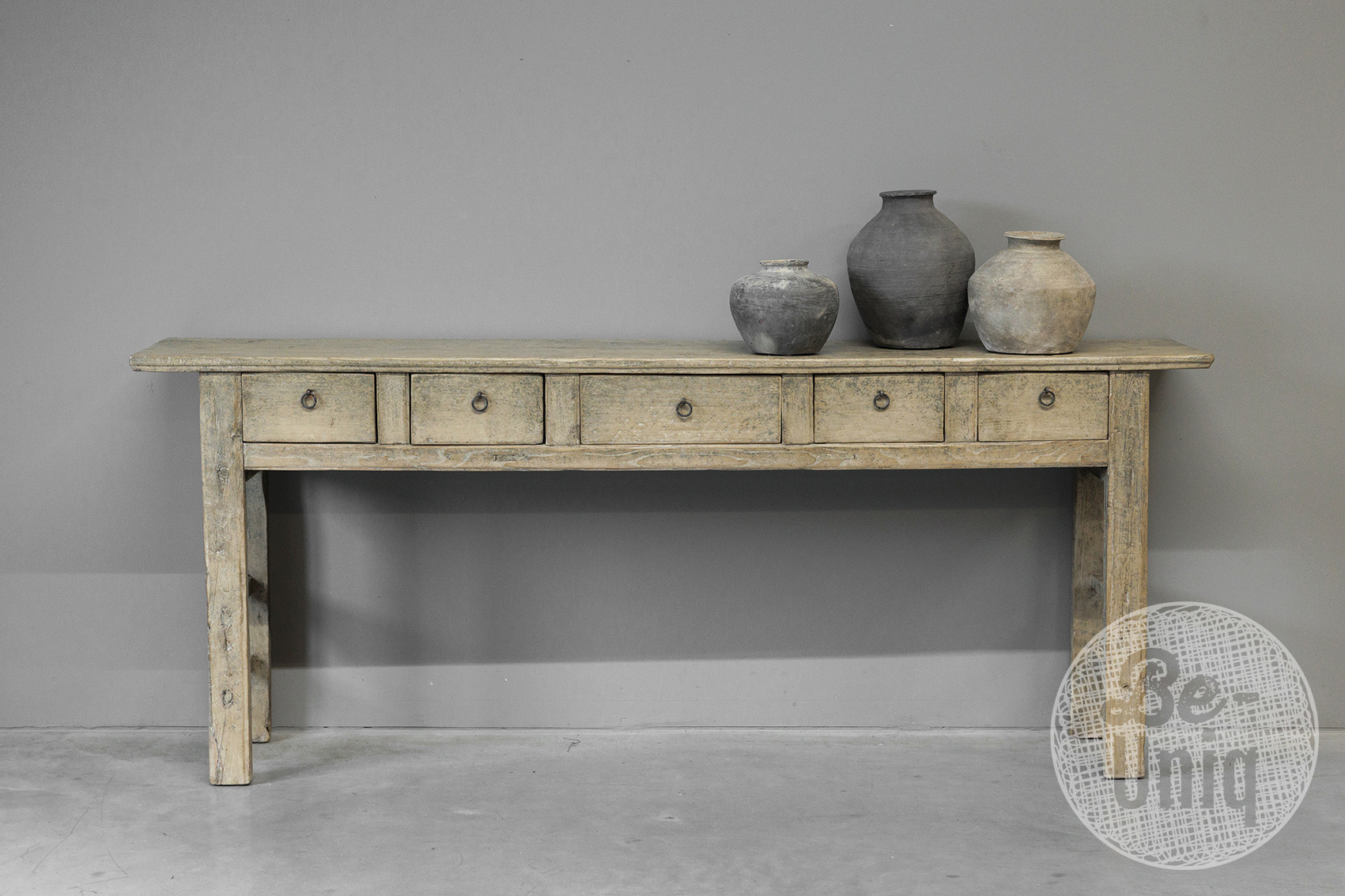 Be-Uniq Oude Wandtafel | 5 Lades | H85 x B209 x D36 cm