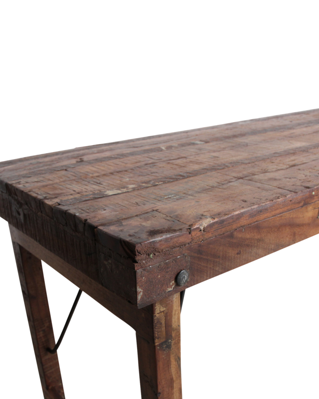 Raw Materials Amsterdam Markttafel | Inklapbaar | Donkerbruin | L173 x B60 x H76 cm
