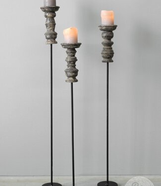 Be-Uniq Vloerkandelaar Baron | Set Van 3 | Grijs