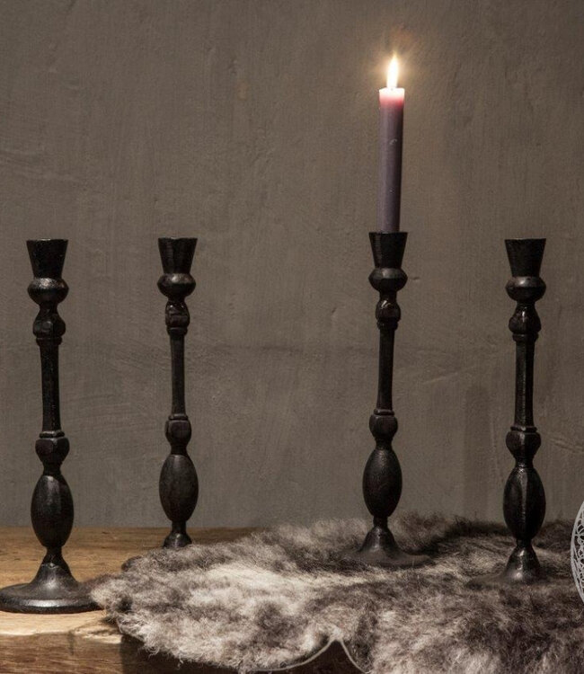 Be-Uniq Kandelaar Meya | Smeedijzer | Set Van 2 | H30 x D10 cm