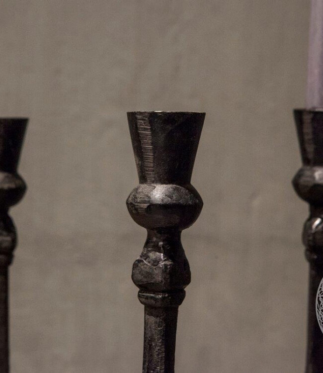 Be-Uniq Kandelaar Meya | Smeedijzer | Set Van 2 | H30 x D10 cm