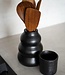 Bazar Bizar Burned Vaas | Zwart | H17 x B13 x D6 cm