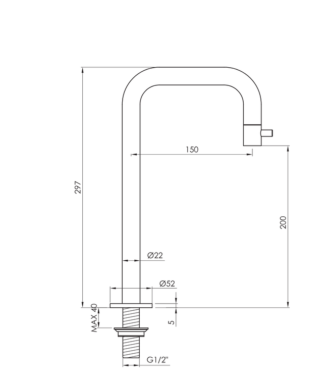 JEE-O Slimline Opbouw Fonteinkraan | Geborsteld RVS