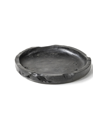 Gommaire Low Round Bowl Small - Teak - Zwart Fumé