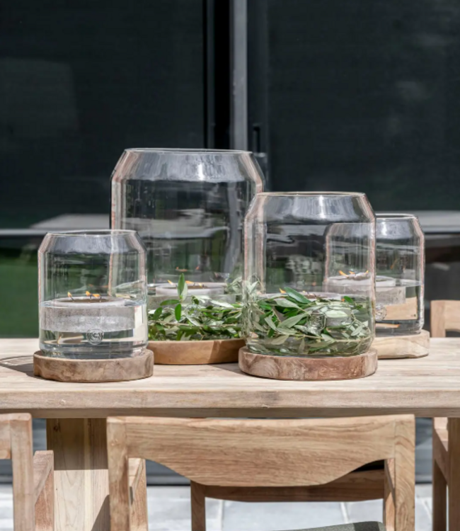 Gommaire Low Round Bowl Small - Teak - Zwart Fumé