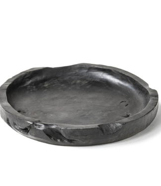 Gommaire Low Round Bowl Medium - Teak - Zwart Fumé