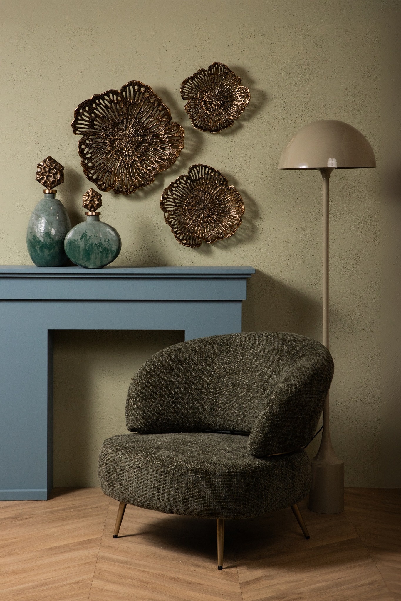 PTMD Tanaiya Vloerlamp | Crème | Ijzer | H163 x D41 cm