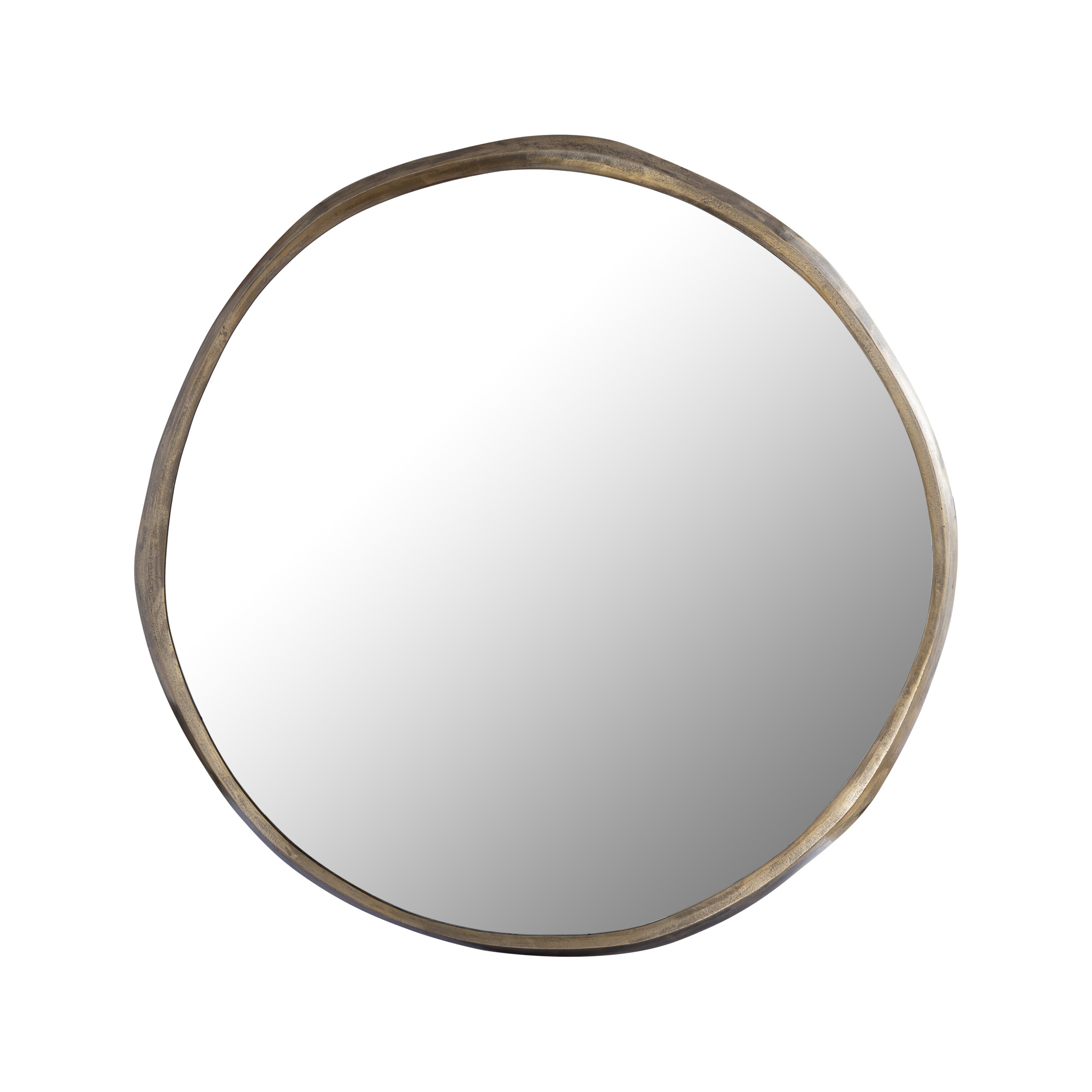 PTMD Limera Messing Aluminium Ronde Spiegel met Onregelmatige Rand L