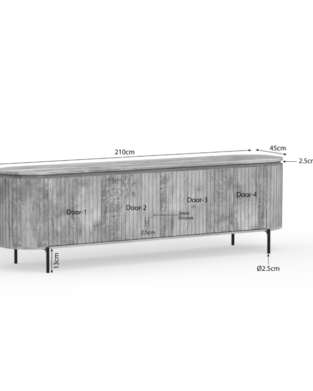 Starfurn tv-meubel Solana | 210 cm | naturel