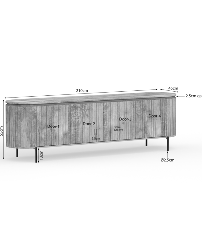 Starfurn tv-meubel Solana | 210 cm | naturel
