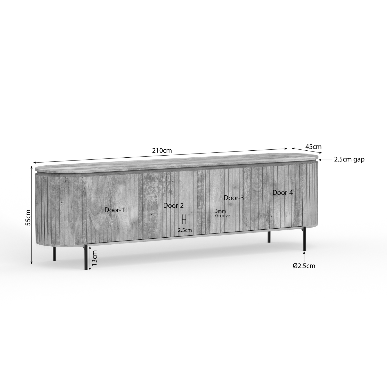 Starfurn tv-meubel Solana | 210 cm | naturel