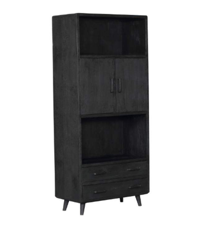 Starfurn Boekenkast Omaha Zwart | 200x90 cm